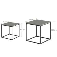 Aseto Set Of 2 Rectangular Coffee Tables Nesting Side End Table Wood Large & Small Nightstand Bedside Board Unit Desk Furniture Decor Living Room Bedroom Home Office Apartment Center Tea Tray Stackable Dual Countertop Multi Color - Concrete - View 6