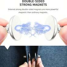 1Pair/2/4/5/7Pairs Magnetic Curtain Clips, Curtain Magnet Clips Magnetic Fixing Buckle, Suitable For Shower Curtains, Sewing Closure, Wall And Door Stickers - Silver - View 8