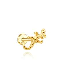 Anting Tusuk Tulang Rawan Mini 3D Perak Sterling S925 16g, Anting Tusuk Kumbang Emas, Anting Tusuk Cangkang Kecil, Anting Tusuk Tulang Rawan, Anting Tusuk Mini - Emas - View 22