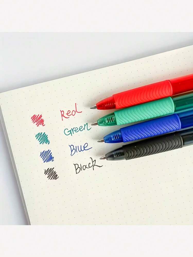[Aesthetic Gel Pens]Colorful Retractable Gel Pens, Colored Pencils, 0.7mm, Multi-Color Ink, Smooth Writing, Aesthetic Pens, Suitable For Journaling, Drawing, Coloring, Office And School Supplies - Multicolor - View 3