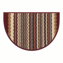 Semicircular Polyester Entrance Doormat With Wavy Stripe Design, 40cm X 60cm Door Mat, Decorative Durable Rug For Hallway And Entryway - 紅色 - 查看 6