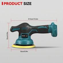 ONEVAN Car Polishing Machine,7000 RPM Cordless Polisher,Electric Cars Polish Machines Adjustment 6 Speed Auto Detailing Tool For 18V Battery (Battery And Charger Not Include) - UK Plug(220-240V) - View 4