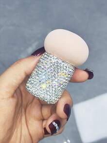1pc Highly Attractive Shiny Artificial Rhinestone Foundation Blending Concealer Powder Puff With Handle, Portable Travel Makeup Sponge For Liquid And Powder, Dry And Wet Use, Exquisite Makeup Gift - Multicolor - View 10