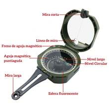 Professional High-Precision Outdoor Compass, Fluorescent, Waterproof, Multifunctional For Various Occasions, Such As Geological Prospecting, Orientation, And Outdoor Activities - Army Green - View 2