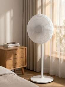 Minimalist White PEVA Fan Dust Cover, Elastic Fan Protective Mesh, 450-600mm Universal Size, Suitable For Living Room Bedroom Office Electric Standing Floor Fan Head, 360 Degree All-Around Protection, Waterproof Washable Reusable Storage Protection Bag - Multiple Styles and Colors - View 7