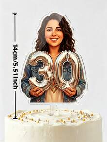 1/5/10pcs Personalized Character Photo Cake Toppers - Customizable Photo + Character Design, Personalized Cake Decoration, Easy To Place On Cake - Suitable For Birthday, Family Gathering, Holiday Cake - Perfect For Home, DIY Party Enthusiasts, Event Planners - Cake Decoration, Personalized Holiday Cake Toppers - Multicolor - View 6