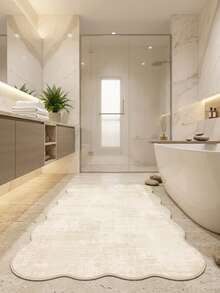 1 Buah Karpet Area Lembut Bergaya Minimalis Modern Estetika Prancis Warna Krem, Bahan Kasmir Imitasi, Cocok untuk Kamar Mandi, Dapur, Pintu Masuk, Lorong, Samping Tempat Tidur, Ruang Tamu, Kamar Tidur, Dapat Dicuci dengan Mesin Sepanjang Musim, Ukuran Besar Asimetris, Dekorasi Rumah - MultiWarna - View 7