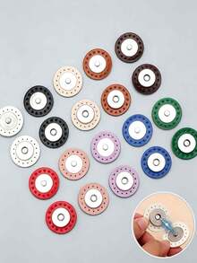 Round Double-Sided Leather Snap Buttons, Bag Modification Accessories, Suitable For Crochet Bags, Handmade Sewing Bag Decorations - Multiple Colors Available - Multicolor - View 3
