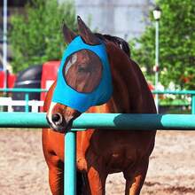 馬臉面罩 馬臉防護面罩 透氣彈性防蚊防蟲馬面罩 馬用頭套裝備 - 彩色 - 查看 1