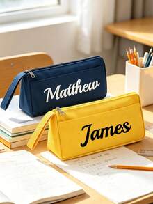 Personalized Customized Pencil Case, Multi-Functional Student/Office Desk Storage Bag, Large Capacity Pencil Case, Portable Zipper Pencil Case, Suitable For Office Supplies, Fashion Design Storage Bag - Multicolor - View 2
