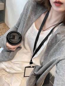 Cardigan Rajut Longgar Abu-abu Model Slimfit, Lapisan Tipis Serbaguna untuk Musim Gugur - Grey - View 3
