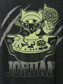 Jordan Kaos Rajut Lengan Pendek Tanpa Kerah Wanita AS W J SS OS GFX TEE TIW1900-010 - Hitam - View 4