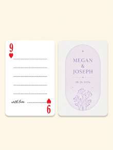 1Set (54 Pcs) Personalized Custom Wedding Playing Cards, Replica Card Deck With Editable Text & Guest Book Lines, Unique Reception Table Favors & Keepsakes For Bridal Couples Guests Friends Family, Elegant Wedding Party Gift Idea - Multicolor 3 - View 10