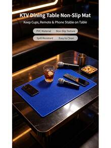 1 buah Alas Anti Selip PVC, Alas Multifungsi untuk Dashboard Mobil, Bar, Meja KTV, Kedai Kopi, Alas Tahan Panas, Tahan Aus, dan Fleksibel, Cocok untuk Ponsel, Kunci, Gelas Minuman, Penggunaan Rumah dan Komersial, Biru - Pola titik-titik - View 9
