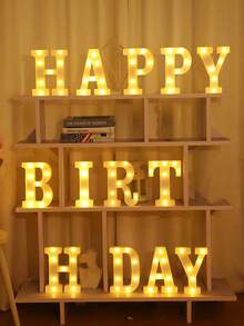 1pc 21cm White Luminous Letter Light, LED Letter Lamp,Light Up Alphabet Letters, Battery Operated DIY Spelling Letter Lights For Celebration, Indoor Room Decoration, Wedding Proposal Decoration, Birthday Party Decoration Letter Light Board - White - View 8