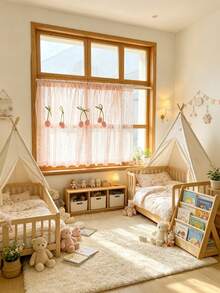 1 buah Tirai Dekoratif Tulip Renda Pink Lucu, Gaya Kantong Batang, Indah & Tahan Lama, Cocok untuk Dekorasi Jendela, Dekorasi Baby Shower, Dekorasi Kamar, Tirai Partisi - MultiWarna - View 8