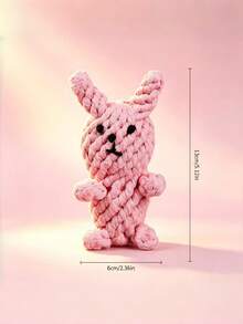 Pink Cotton Rope Dog Chew Toy Set, Durable Bite-Resistant Teething Toys, Interactive Knotted Rope Bone Rabbit Carrot Ball Toys, Suitable For Small And Medium Puppies Teeth Cleaning - Multicolor - View 15