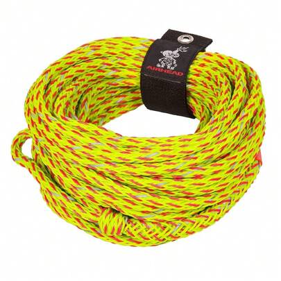 Airhead Reflective Tow Rope For Towable Tubes, 1-6 Person 60 Ft Boat Tow Rope With EVA Foam Core, High Visibility Reflective Strand, 16 Strand Polypropylene Towline, Up To 6,000 Lb Break Strength