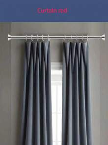 Heavy Duty Telescopic Rod, No Drilling Installation, Black/Silver Optional, Multi-Functional For Bathroom, Window, Curtain, Laundry, Shower, Wardrobe Support, Modern Home And Commercial Design, Easily Adjustable Height, Space-Saving Storage Solution - A - View 2