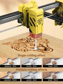 ACMER S2 Yellow 7W Laser Engraver,10000mm/Min High-Speed Engraving,300*300mm Workspace Desktop Laser Cutter For  DIY Handicraft Making - US A Type Plug(110-127V) - View 2