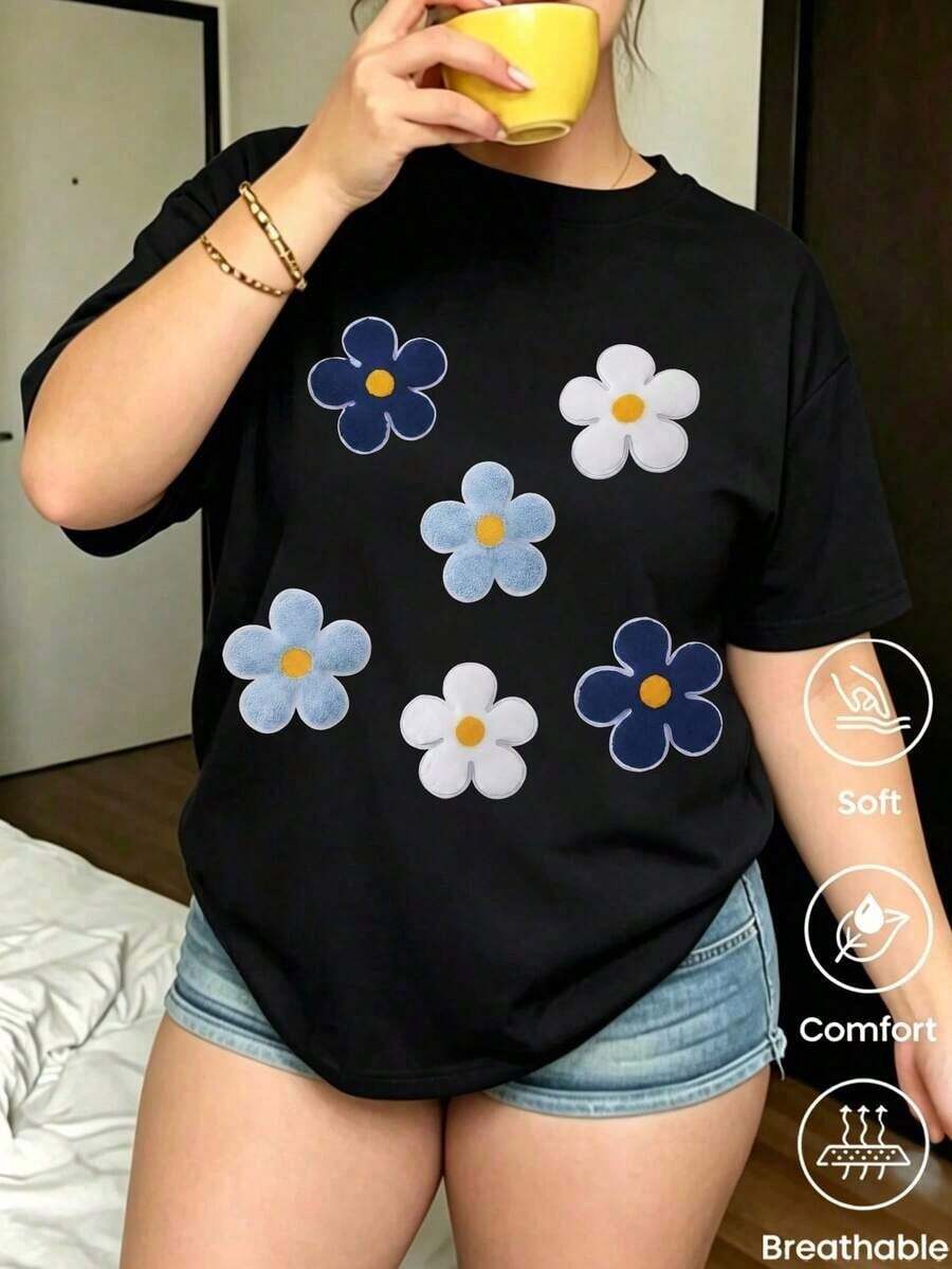180 g de peso, fabricada en México. Nueva camiseta de manga corta para parejas, de primavera/verano, con estampado, diseño unisex, ideal tanto para el trabajo como para ocasiones informales. - Negro - Ver 1