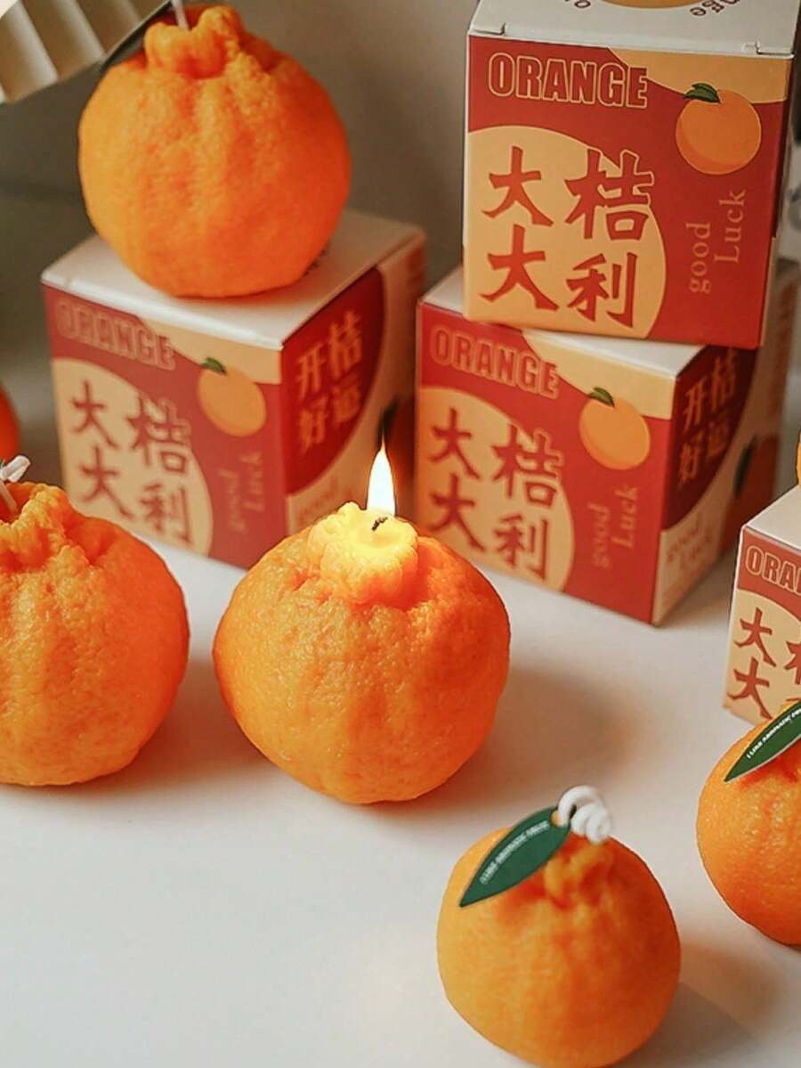 1PC Orange Scented Candle Is Perfect For Tabletop Decoration, As Well As Home Decor And Birthday Candles. It's Also Suitable For Parties, Wedding Season, Wedding Favors, And Other Holiday Decorations, Making It A Wonderful Gift For Loved Ones