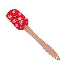 Custom Text Logo Silicone Scraper With Wooden Handle, Cream Spatula, Christmas Scraper, Butter Stirring Knife, Baking Scraper, Christmas Series Silicone Scraper, Kitchen Baking Cream Spatula, Dessert Cake Scraper, Baking Tools - Multicolor - View 15