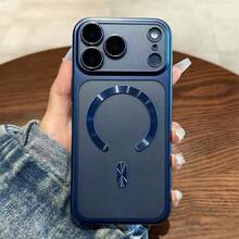 Luxury Matte Translucent Magnetic Phone Case Compatible With IPhone 18 Pro Max 17 16 15 14 13 12 Wireless Charging Protect Cover - Blue - View 1