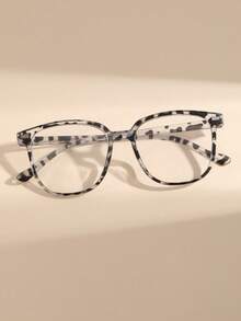 1 Pair Classic Black Square Frame Non-Prescription Glasses, Women's Glasses, Clear Lenses, Simple For Daily Commute And Outings - Multicolor - View 3