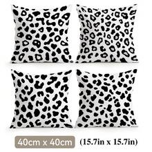 4pcs White Leopard Print Pillow Covers, Single-Sided Printed Pillow Covers, Suitable For Living Room, Bedroom, Home Decor, All-Season Pillow Covers - Multicolor - View 13