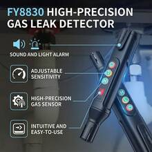 Portable Pen-Type Gas Leak Detector With Audible And Visual Alarm For RV, Home, Detection Range 50-1000 PPM - Black - View 3