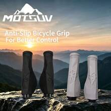 MOTSUV 1 Pair Mountain Bike Handlebar Grips With Lock-On Design, Non-Slip Comfortable Rubber Bicycle Replacement Grips, Black And Gray Optional - Multicolor - View 1