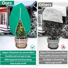 Winter Thickened Protective Cover, Breathable Plant Winter Frost Protection Cover With Visible Zipper Closure And Drawstring Design, Garden Small Tree Potted Plant Shrub Windproof Cold-Proof Warm Cover - A - View 6