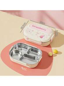 304 Stainless Steel Divided Lunch Box, Cute Capybara Design, 3 Compartments Large Capacity Leak-Proof, Microwave/Dishwasher , Suitable For School, Work, Office, Picnic, Camping, College Dorm, Back To School Essential, Japanese Cute Style - Multicolor - View 11