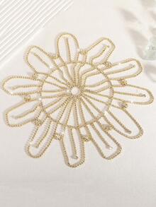 Bohemian Fashion Multi-Layer Tassel Rhinestone Hollow Head Chain, Glamorous Banquet Ball Women's Shiny Jewelry Accessory - Gold - View 6