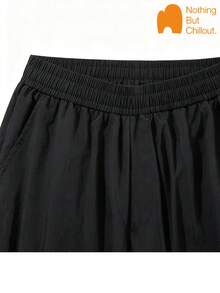 Celana Kargo Outdoor Wanita NBCT, Pinggang Elastis, Tali Serut, Ujung Bawah yang Dapat Diatur, Fungsional, Kasual, Serbaguna, Celana Panjang Olahraga - Hitam - View 4