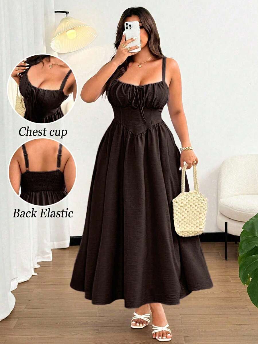 Vestidos Tallas Grandes - Café integral - Ver 1