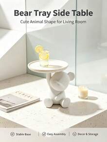 1pc Matte Polar Bear Shaped Storage Tray, Living Room Desktop Organizer & Home Decor, Exquisite Craftsmanship, Durable Paint, Suitable For Storing Small Jewelry And Miscellaneous Items, Perfect For Entryway And Desk Decor, Birthday Gifts - Multicolor - View 2