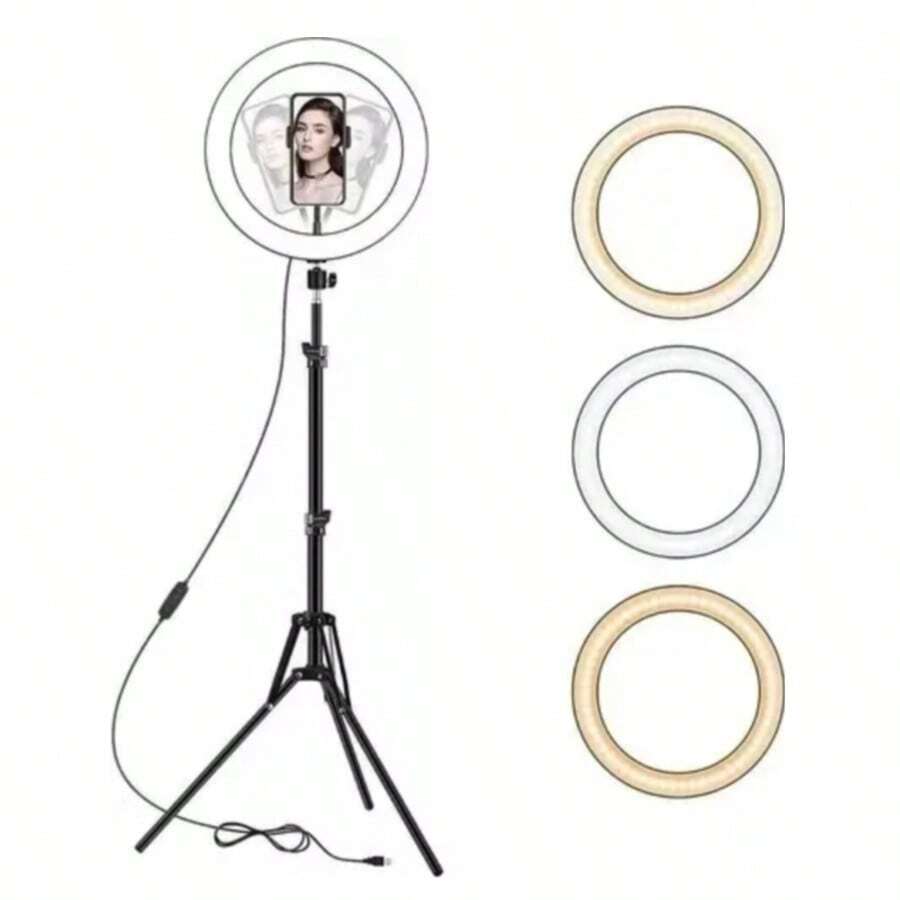 12-Inch Ring Light With Phone Holder, 3 Color Modes With Remote Control, NO TRIPOD - one-size - View 1