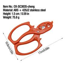 1pcFloral Scissors, Garden Pruners, 420J2 Stainless Steel Sharp Blade, ABS Handle Multi-Color Flower Arranging Scissors, Flower Shop Plant Pruning Branch Cutting Bonsai Fruit Picking Home Gardening Hand Tools - 1pc Floral Scissors - View 7