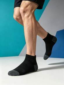 1/5/10/20 Pairs Men's Short Socks, Mesh Breathable Comfortable Sports Socks, Anti-Slip Heel, Casual Home Socks - Multicolor - View 4