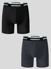 7pcs Men's Letter Printed Elastic Waistband Comfortable Boxer Briefs - Multicolor - View 9