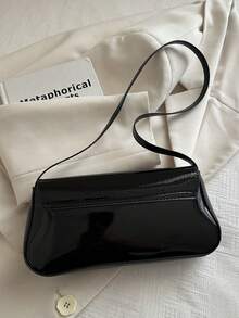 New Fashion Casual Metal Hardware Hot-Selling Coin Purse Shopping Bag For Women, Solid Color PU Leather - Black - View 7