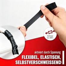 PVC-Elektroisolationstape, wasserabweisendes hochklebendes Drahtreparaturband, reißfestes Elektrotape für Haushalts- und Industrieverkabelung, Schwarz - Schwarz - Übersicht 2