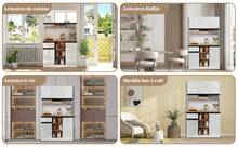 105*45*185 Cm,Weißer Moderner Küchenschrank,Buffet,Sideboard,Hochglanztüren,Metallgriffe,Verstellbare Regale,Schubladen,Offener Stauraum,Kippschutz,Geeignet Für Küche,Esszimmer Und Wohnzimmer - White - View 8