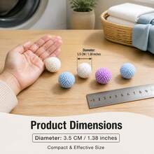 12/24pcs Reusable Magic Laundry Balls, Anti-Tangle Laundry Balls With Soft Spikes For Washing Machine, Suitable For Cleaning Clothes And Bedding (Random Color) - Multicolor - View 3