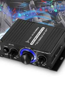 AK-170 Nuevo Amplificador de Audio para RV 12V Universal Mini Amplificador de Escritorio Adecuado para Altavoces de Casa, Coche, Motocicleta, Coche, MP3 de Computadora - Amplificador - Ver 8