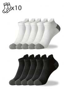 1/5/10/20 Pairs Men's Short Socks, Mesh Breathable Comfortable Sports Socks, Anti-Slip Heel, Casual Home Socks - Multicolor - View 22