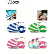 2/1 pieza Soporte universal para bebidas con clip, soporte lateral para tazas de bebidas, adecuado para playa, camping, oficina y otras ocasiones, artículos esenciales para vacaciones, piscina inflable, accesorios de baño, piscina, artículos esenciales para vacaciones, accesorios de piscina - Multicolor - Ver 1
