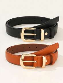Women's Buckle Belt, Casual Business Style, Vintage Versatile Design - Multicolor C - View 22